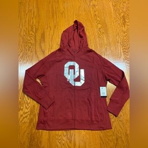 New C3 for Her by Alissa Milano Oklahoma Sooners zip Hoodie OU xxl 2x 2xl Foil